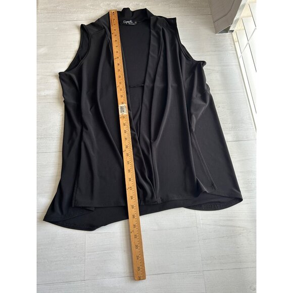 Sympli Women's Sz 12 Black Open Front Vest - Picture 7 of 12